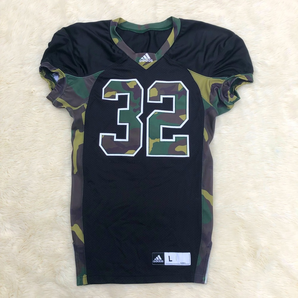 Adidas Black & Camo Numbered Football Jersey Boys Large Blank #32